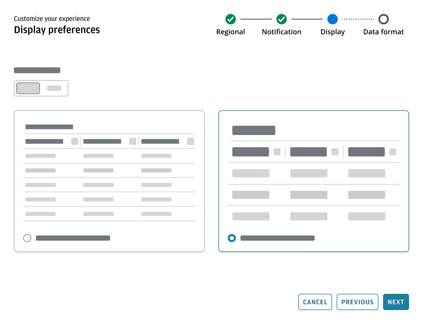 Example of an experience customization pattern